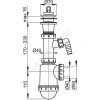 Сифон для кухонной мойки бутылочный 1 1/2"x50/40 с отводом (штуцером) выпуск с пластиковой решёткой D=70мм Alca Plast A442P-DN50/40