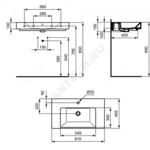 Умывальник мебельный STRADA 80 Ideal Standard K078801