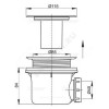 Сифон для поддона 1 1/2"x90 h=84мм с нержавеющей решёткой D=115мм Alca Plast A48