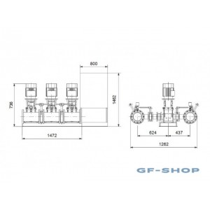 Установка повышения давления Grundfos HYDRO MX 2/1 3CR15-2