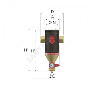 Сепаратор шлама пластик Ду 25 Ру10 Тмакс=120 oC Rp1" ВР Flamco 30023