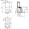 Унитаз без бачка TESI горизонт/выпуск без сиденья Ideal Standard T008701