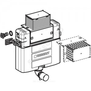 Бачок скрытого монтажа Omega 12 без кнопки смыва Geberit 109.043.00.1
