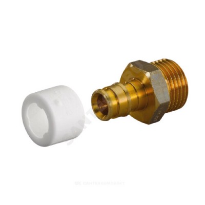 Муфта для PE-X латунь Дн 18х1/2" НР в/к кольцо Q&E Uponor 1025830