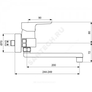 Смеситель для кухонной мойки CERAPLAN III одноручный Ideal Standard B0726AA