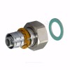 Муфта МП латунь пресс Дн 20х3/4" Ру10 с накидной гайкой MLC Uponor 1015286