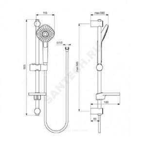 Комплект душевой CERAFLEX (3 в 1) Ideal Standard BD001AA