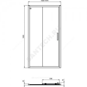 Дверь душевая CONNECT 2 Sliding door 1050х1950 мм Ideal Standard K9274V3 .
