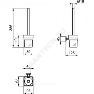 Ершик для унитаза с держателем IOM Square Ideal Standard E2194AA