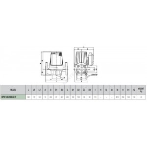 Насос циркуляционный с мокрым ротором BPH 120/360.80T PN10 3х230-400В/50Гц DAB 505967122