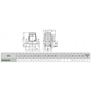 Насос циркуляционный с мокрым ротором BPH 60/250.40M PN10 1х230В/50Гц DAB 505904002