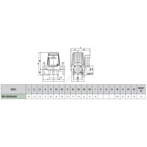 Насос циркуляционный с мокрым ротором BPH 120/250.40M PN10 1х230В/50Гц DAB 505907002