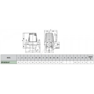 Насос циркуляционный с мокрым ротором BPH 60/250.40T PN10 3х230-400В/50Гц DAB 505904622