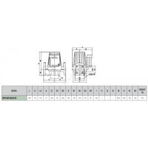 Насос циркуляционный с мокрым ротором BPH 60/340.65M PN10 1х230В/50Гц DAB 505944002