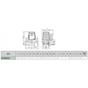 Насос циркуляционный с мокрым ротором BPH 60/280.50M PN10 1х230В/50Гц DAB 505924002