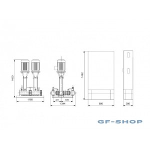 Установка повышения давления Grundfos HYDRO MX 1/1 2CR45-3