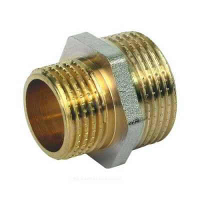 Ниппель латунь никель переходной Ду 20х32 (3/4"х1 1/4") НР Китай
