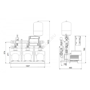 Установка повышения давления Hydro Multi-E 3 CME10-2 Grundfos 98486760