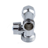 Кран шаровой латунный для стир машин хром 1040 G1/2"х3/4"х1/2" Ру10 ВР/НР/НР редуцированный бабочка Aquasfera 1040-01