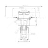 Трап регулируемый с гидрозатвором Дн 50/75/110 с нержавеющей решёткой 147х147мм с полимербитумным полотном вертикальный выпуск HL HL317H