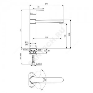 Смеситель для кухонной мойки CERAFINE O одноручный Ideal Standard BC501AA