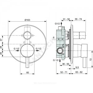 Смеситель для ванны с душем CERALINE одноручный Ideal Standard A6939AA .