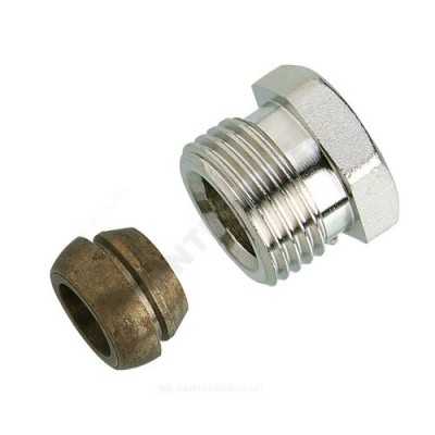 Соединитель латунь для медных труб Дн 12х3/8" обжим/НР Danfoss 013G4102