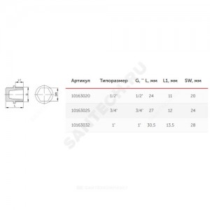 Заглушка (пробка) PP-R белая НР Дн 20х1/2" VALFEX 10163020