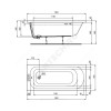 Ванна акриловая SIMPLICITY 150х70 без ножек Ideal Standard W004201