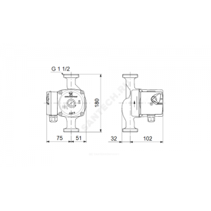 Насос циркуляционный с мокрым ротором UPS 25-60 PN10 1х230В/50 Гц в/к с гайками Grundfos 96281477