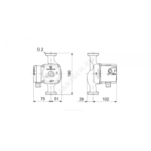 Насос циркуляционный с мокрым ротором UPS 32-40 PN10 1х230В/50 Гц в/к с гайками Grundfos 96281389