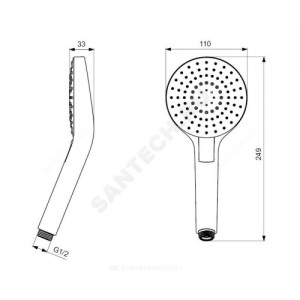 Лейка для душа серия IDEALRAIN EVO ROUND L3 3 режима струи Ideal Standard B2231AA