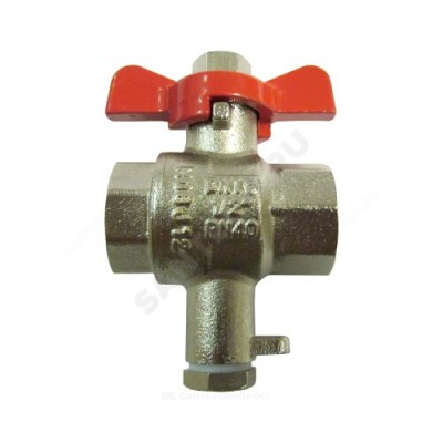 Кран латунный шаровой для термодатчика Ду 20 ВР Danfoss 087H0119