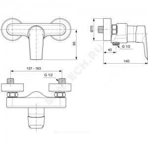 Смеситель для душа TESI одноручный Ideal Standard A6581AA