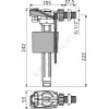 Арматура для бачка наливная боковое подключение Alca Plast A150-1/2"