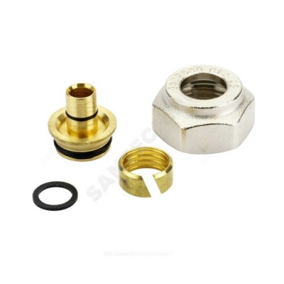 Соединитель МП латунь обжим Дн 20х2,0х3/4" Ру6 ВР под евроконус Danfoss 013G4190