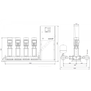 Установка повышения давления Hydro MPC-S 4 CR15-3 Grundfos 95044770