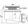 Сифон для поддона 1 1/2"x40 h=72мм с нержавеющей решёткой D=86мм Alca Plast A46-60