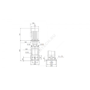 Насос многоступенчатый вертикальный CRN10-01 A-CA-G-E-HQQE PN25 3х220-240/380-415В/50 Гц Grundfos 96501072