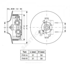 Клапан термостатический FHV-A для двухтр Ду 20 Ру10 НР клипс RTR (RA) для регулирования температуры воздуха в помещении Danfoss 003L1001