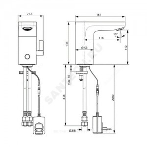 Смеситель для умывальника CERAPLUS сенсорный Ideal Standard A6146AA