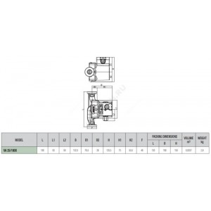 Насос циркуляционный с мокрым ротором VA 25/180 X PN10 1х230В/50Гц DAB 60182195H (60112902)