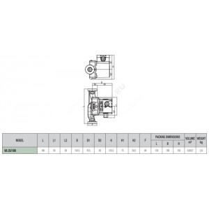 Насос циркуляционный с мокрым ротором VA 25/180 PN10 1х230В/50Гц DAB 60182196H (60112900)