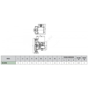 Насос циркуляционный с мокрым ротором VA 35/180 PN10 1х230В/50Гц DAB 60182183H (60112915)