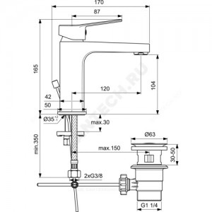 Смеситель для умывальника ENTELLA одноручный Ideal Standard BC232AA .