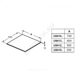 Столешница 500х505 без выреза ADAPTO светло-коричневое дерево Ideal Standard U8412FF