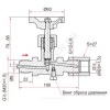 Клапан игольчатый латунь S004.16.000 Ду 15 Ру25 ВР/НР G1/2" с маховиком без фланца Росма 00000003067