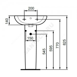 Пьедестал для умывальника TESI белый Ideal Standard T033501 .