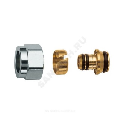 Концовка латунь Дн 16х2,0х1/2" с накидной гайкой с евроконусом Far FC 6076 58802