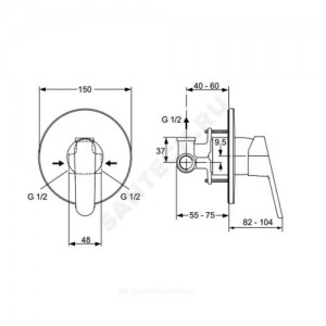 Смеситель для душа CERAPLAN II одноручный Ideal Standard A5960AA